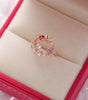Adjustable Gold Ring with Zircon Brilliance and Dazzling Red Stone - Nilssen