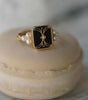 Adjustable Gold Ring with Black Opal and Refined Pearls - Calder