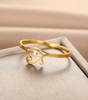 Gold Ring with Dazzling Oval Stone - Karina