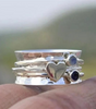 Elegant sterling silver ring with rotating heart - Emilie