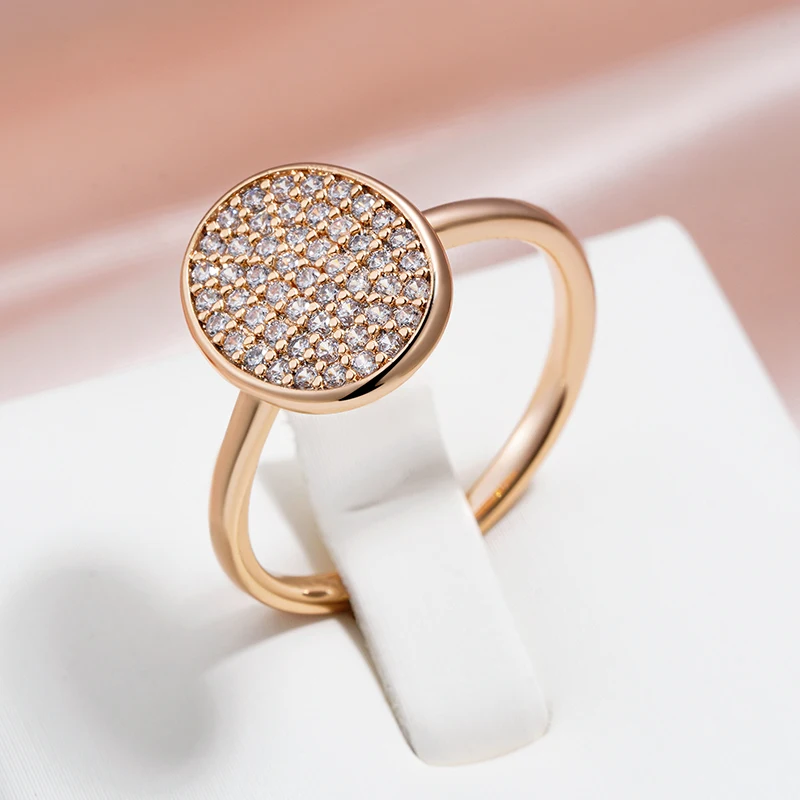 Gleaming gold vermeil ring of refined design - Kiera