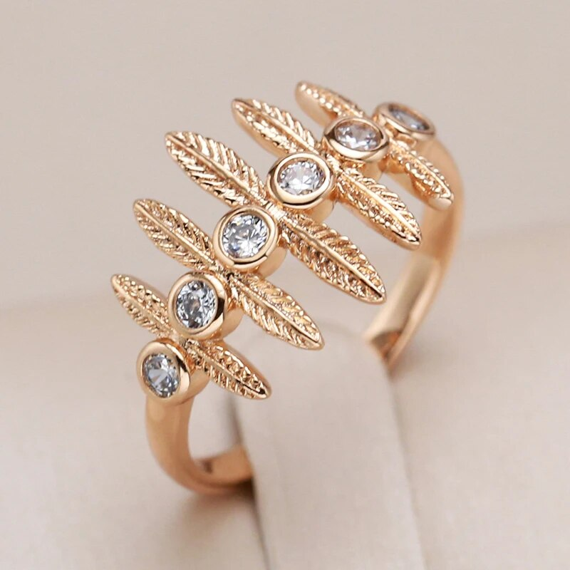 Zirconium ring with bewitching ivy design  - Leslie
