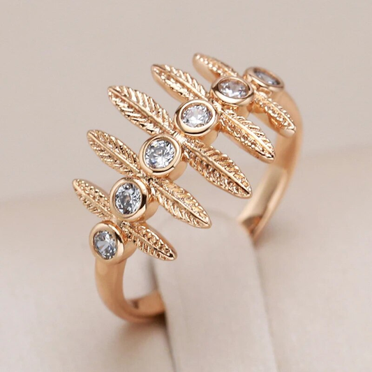 Zirconium ring with bewitching ivy design  - Leslie