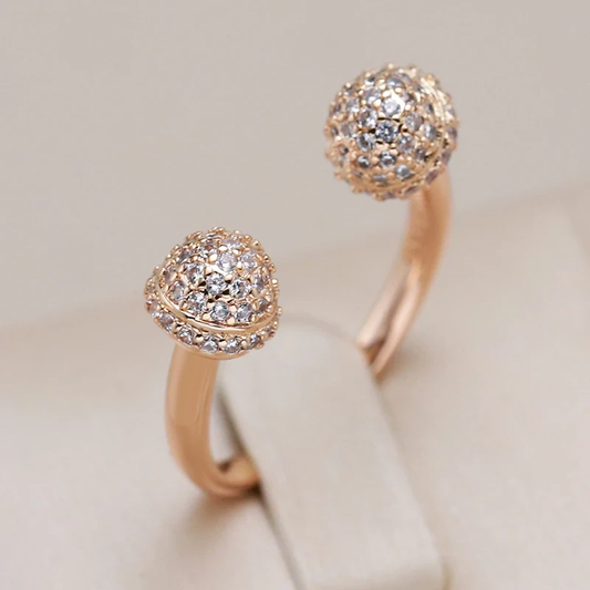 Sophisticated ring with glittering double sphere - Flavie
