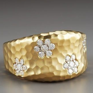 Vintage ring adorned with brilliant gold zirconium - Solenne