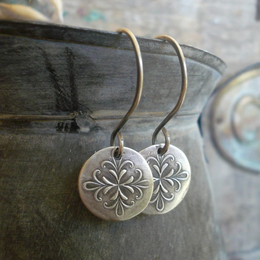 Elegant Vintage Silver Earrings - Kali