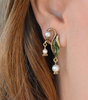 Elegant Enamel and Pearl Boho Chic Earrings - Alexis