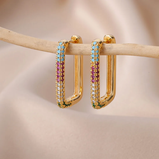 Refined gold clip-on earrings - Aria