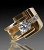 Irregular gilded vintage ring in zirconia - Linn